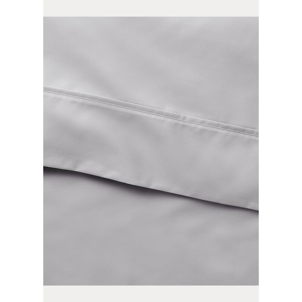 Ralph Lauren Home 464 Thread Count Percale‎ Flat Sheet  Queen Pale Flannel Grey